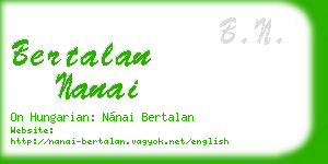 bertalan nanai business card