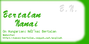 bertalan nanai business card